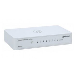 SWITCH 8 MANHATTAN 10/100/1000 GIGABIT PLASTICO BRANCO
