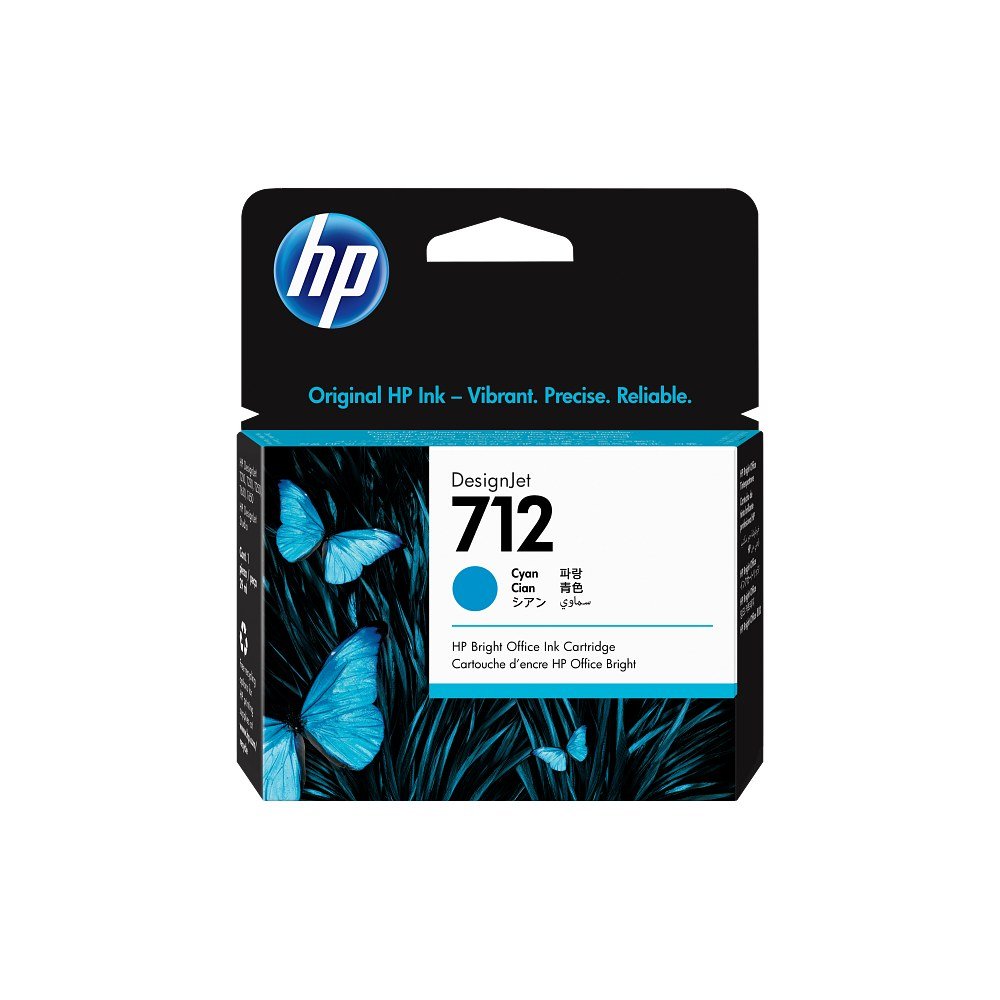 Tinteiro HP 712 Ciano 29 ml DesignJet 3ED67A – embalagem original HP