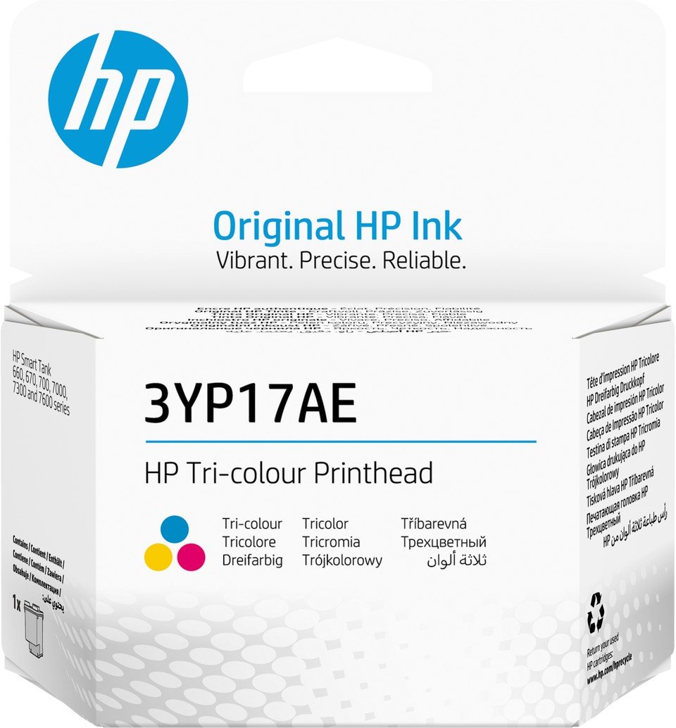 Cabeça de impressão HP Tank tricolor 3YP17AE na embalagem original HP